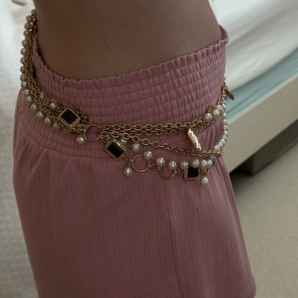 Zara gold and pearl chain belt - Picture 3 of 3